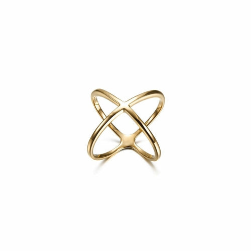 Gold Skinny Crisscross Band Ring ORIZON