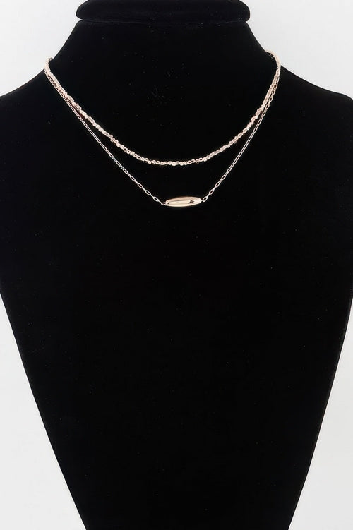 Double Cube Beaded Oval Chain Necklace ORIZON