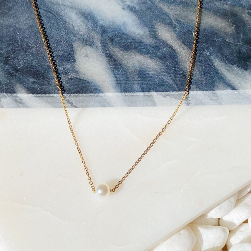 Dainty Single Pearl Necklace ORIZON