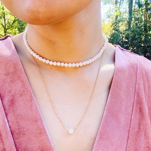 Dainty Single Pearl Necklace ORIZON