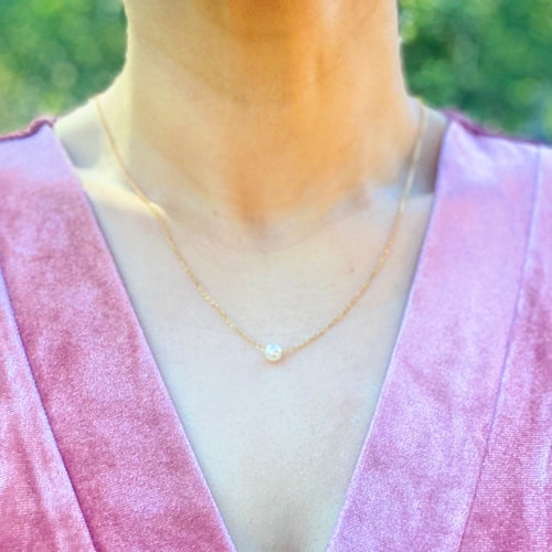 Dainty Single Pearl Necklace ORIZON