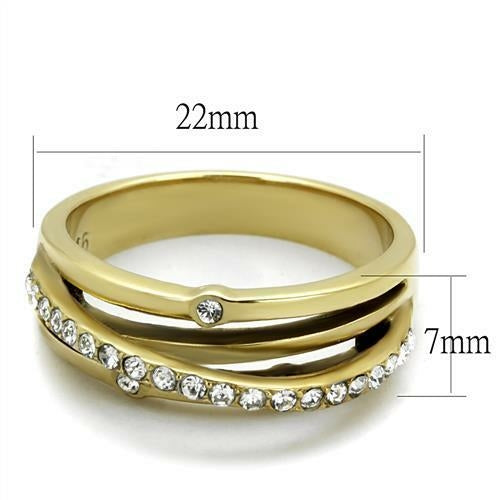 TK2611 - IP Gold(Ion Plating) Stainless Steel Ring with Top Grade ORIZON