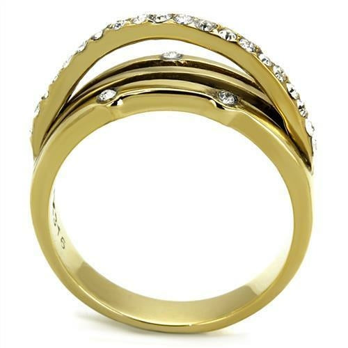 TK2611 - IP Gold(Ion Plating) Stainless Steel Ring with Top Grade ORIZON