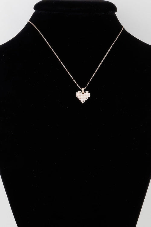 Block Pearl Heart Necklace ORIZON