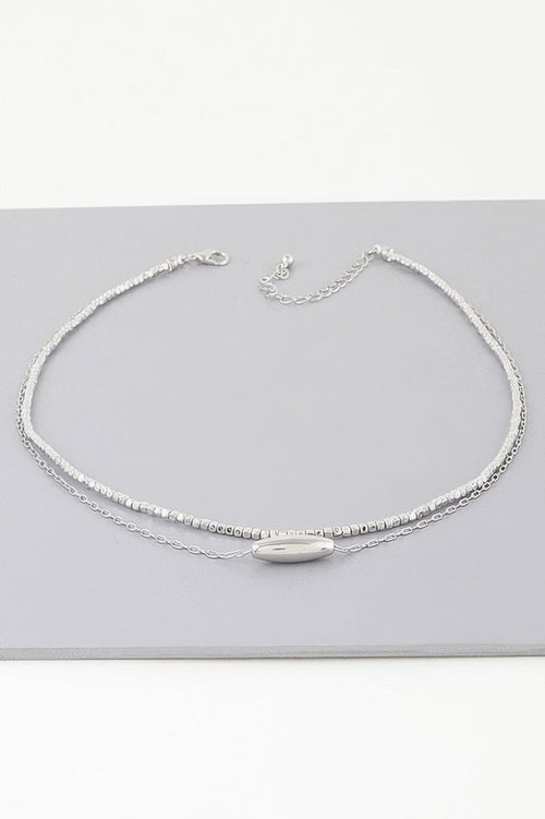 Double Cube Beaded Oval Chain Necklace ORIZON