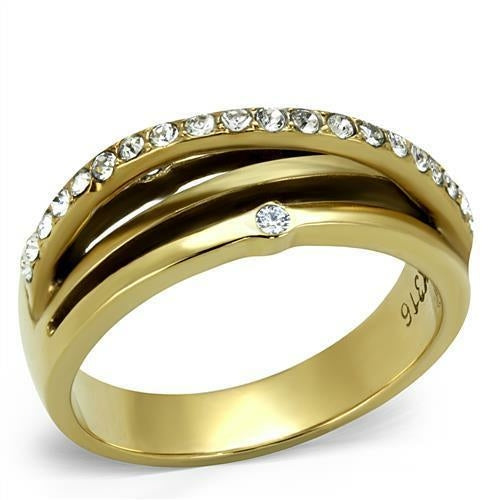 TK2611 - IP Gold(Ion Plating) Stainless Steel Ring with Top Grade ORIZON